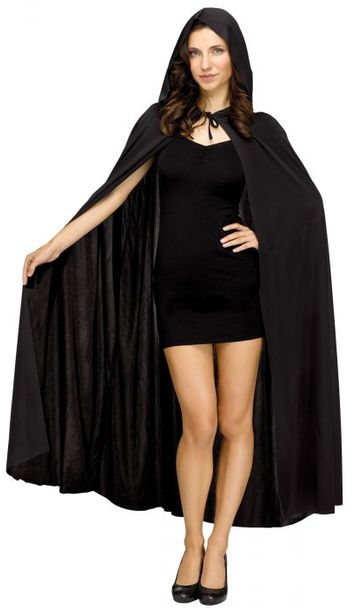 Black Hooded Cape Adult