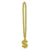 Gold Dollar Chain Necklace Hip Hop