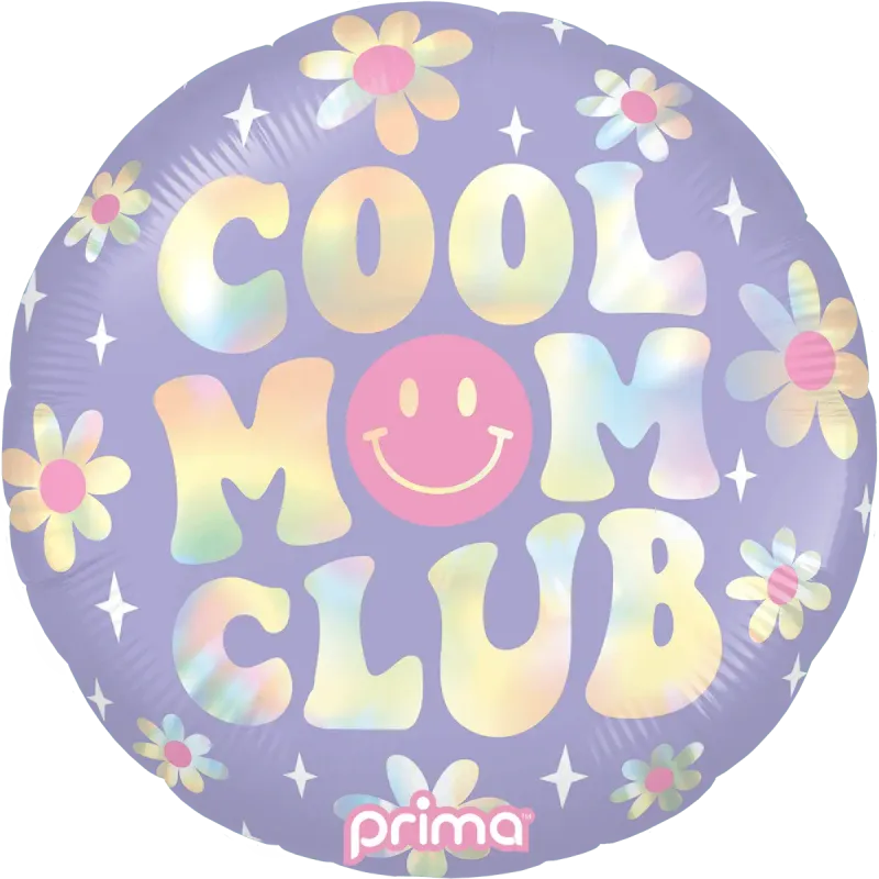 Foil Balloon Cool Mom Club Holographic 18in