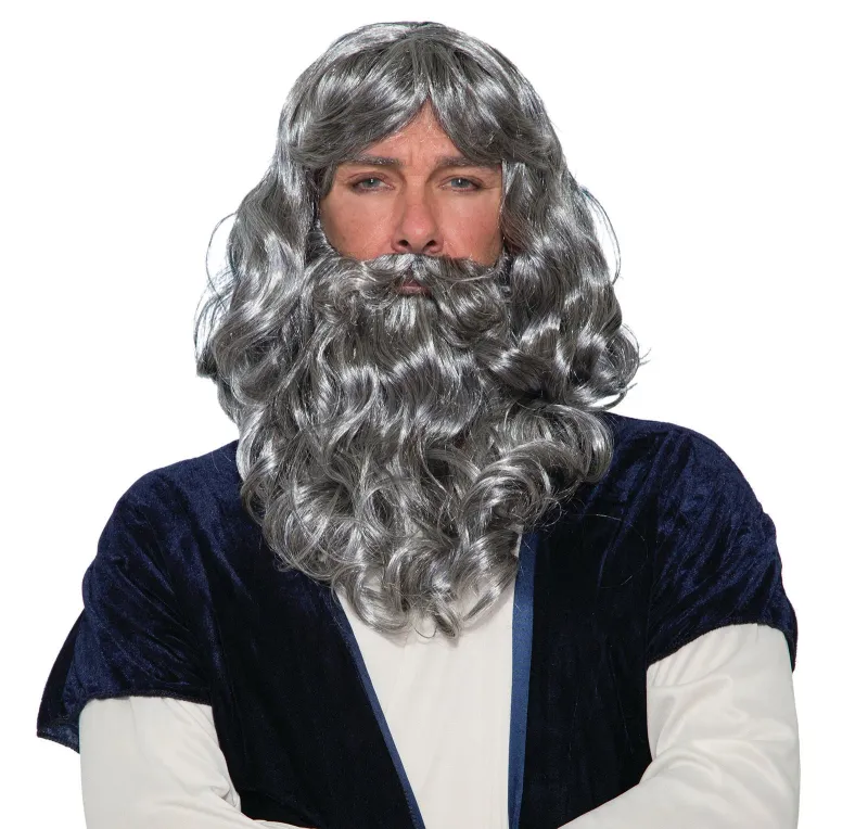 Biblical Wig & Beard Gray