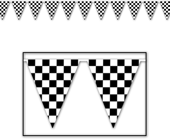 Beistle 17 30 Pennant Banner; Black/White
