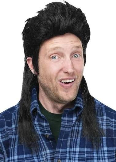 Black Mullet Wig