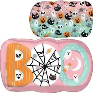 Foil Balloon Halloween Pink Boo Supershape 18in
