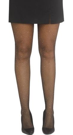 Black Rhinestone Fishnet One Size