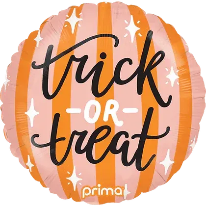 Foil Balloon Trick-or-Treat Peach & Orange Stripes 18in