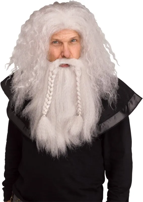 White Viking Wig & Beard