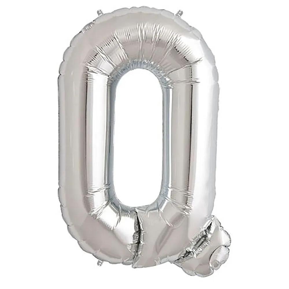 Foil Balloon Letter Q Silver 34in