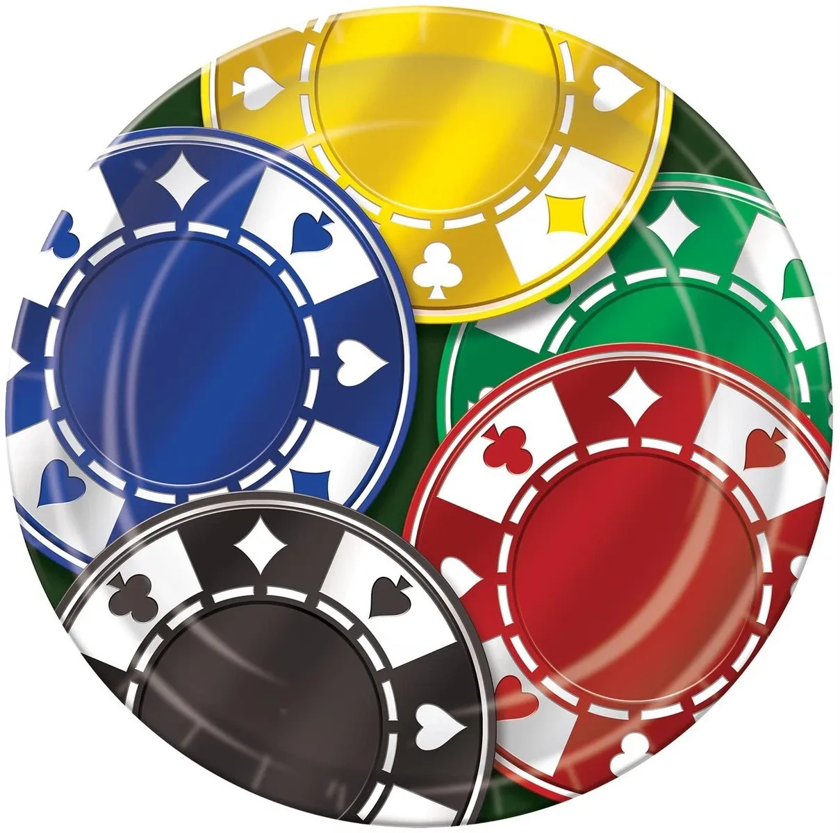 Beistle 56248 9 in. Poker Chips Plates