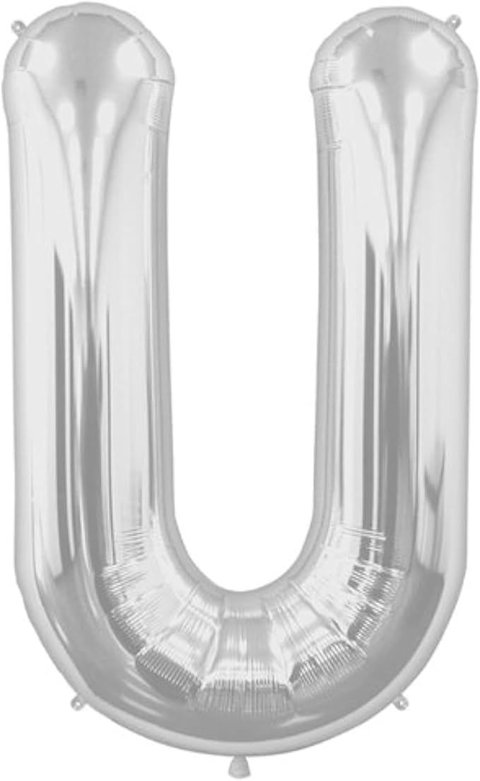 Foil Balloon Letter U Silver 34in