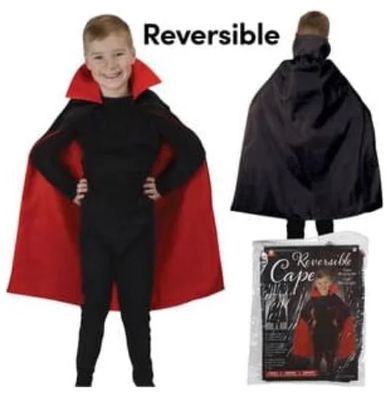 Child Red-Black Reversible Cape