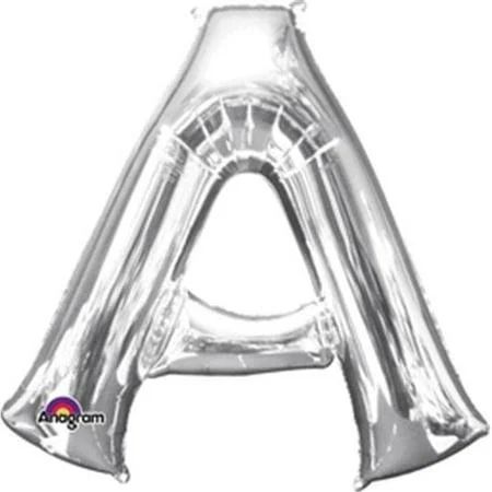 Letter Balloons 34" Silver Letter A