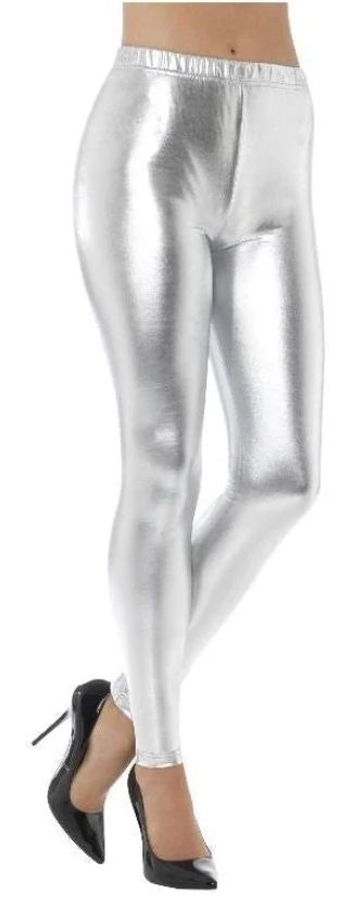 80s Metallic Disco Leggings Adult Size M