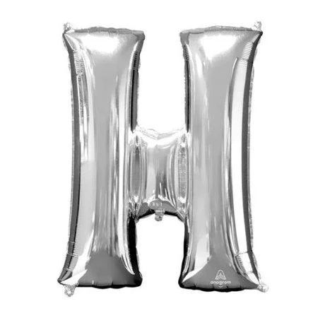Letter Balloons 34" Silver Letter H