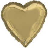 17 Inch Heart - White Gold Foil Mylar Balloon