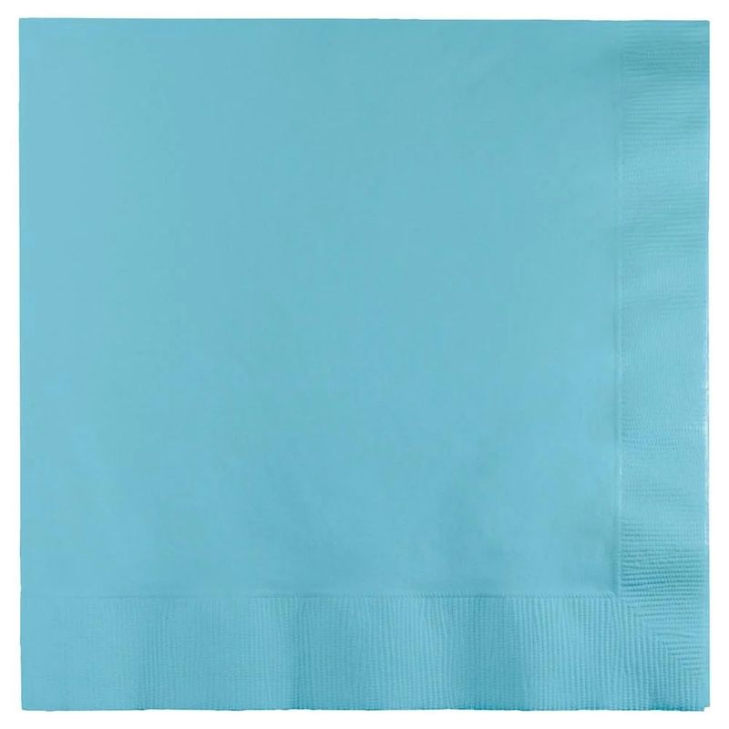 Creative Converting Paper Napkins, 3-Ply Luncheon Size, Pastel Blue Color