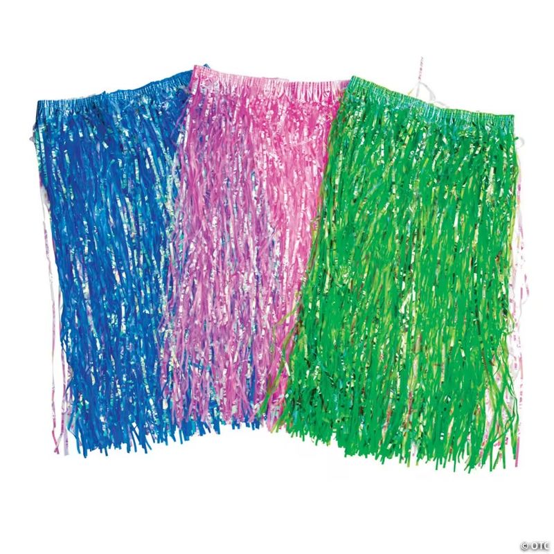 Plastic Adult Iridescent Hula Skirts  (1 Piece - Color Varies Upon Availability)