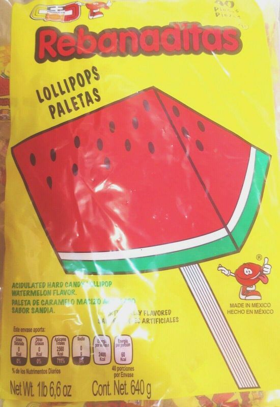 Rebanaditas Watermelon Lollipops 40 pcs