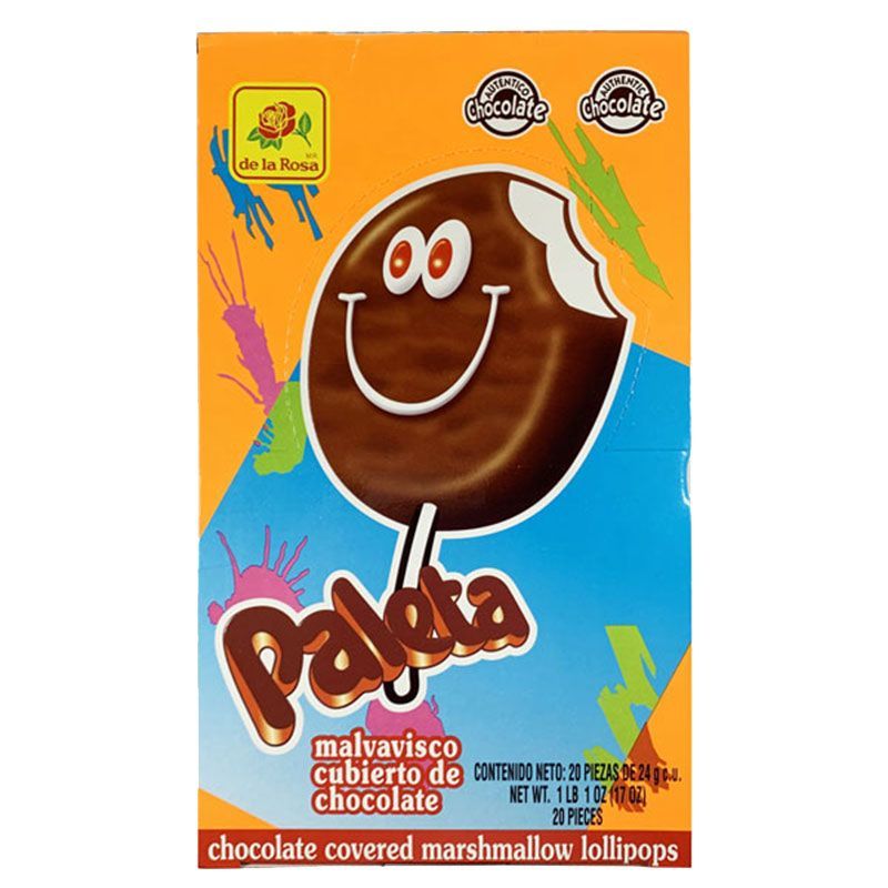 De La Rosa Chocolate Covered Marshmallow Lollipop