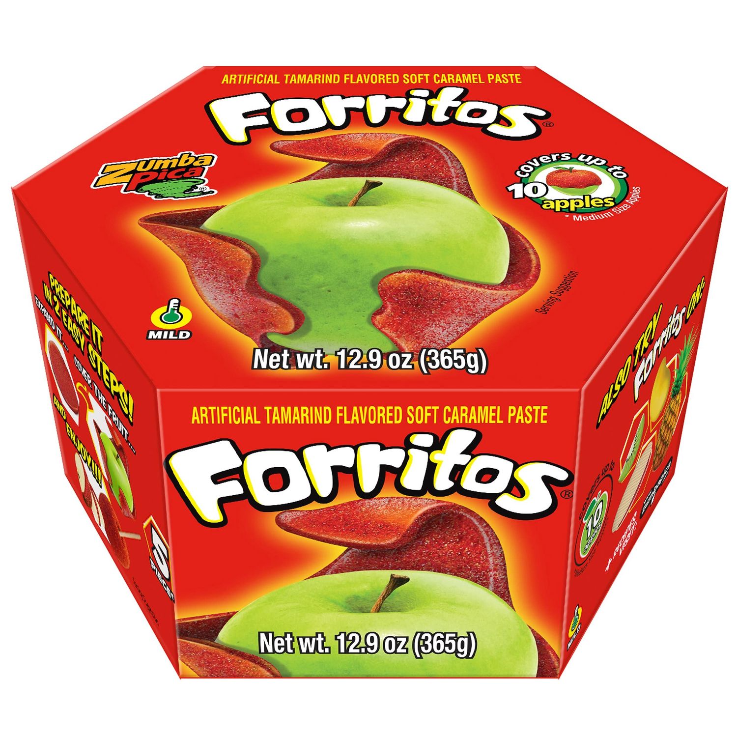ZUMBA Pica Forritos - Tamarind Flavor Soft Caramel Paste for Apples - Tamarind Paste to Cover Apples - Tamarindo Mexican Candy - Caramel Apple Wraps