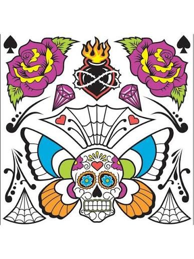 Costumes Day of Dead Body Tattoo