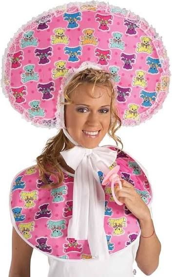 Jumbo Baby Pink Bib and Bonnet