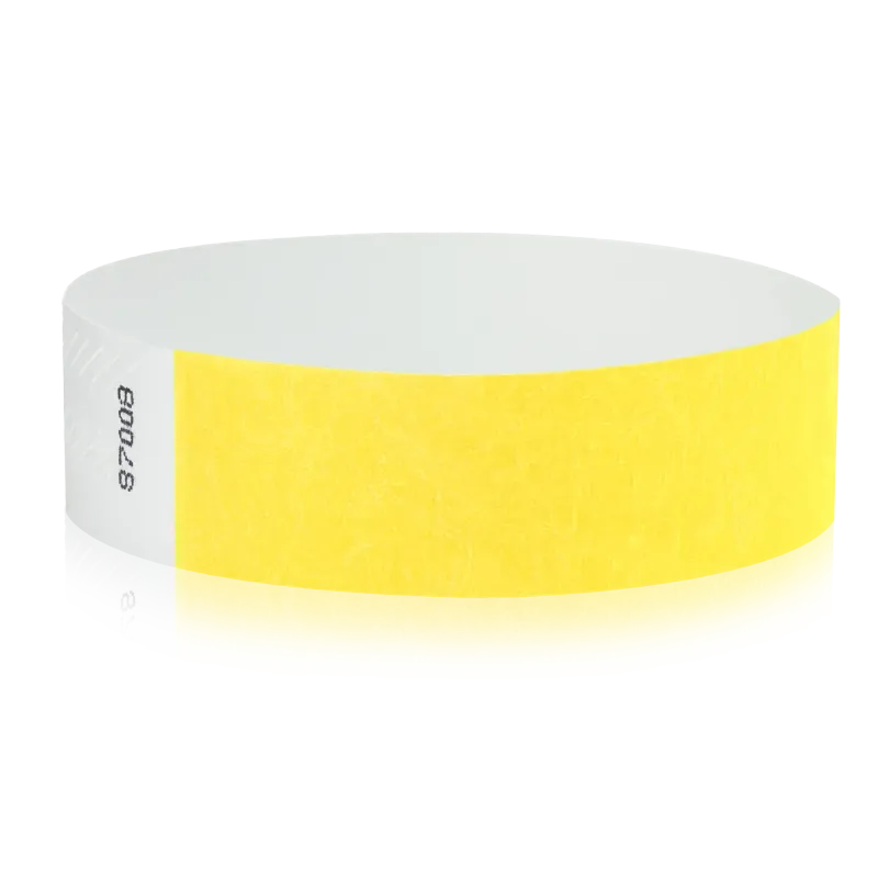 Tyvek 3/4""X10"" Solid Yellow Wristbands Pack of 500