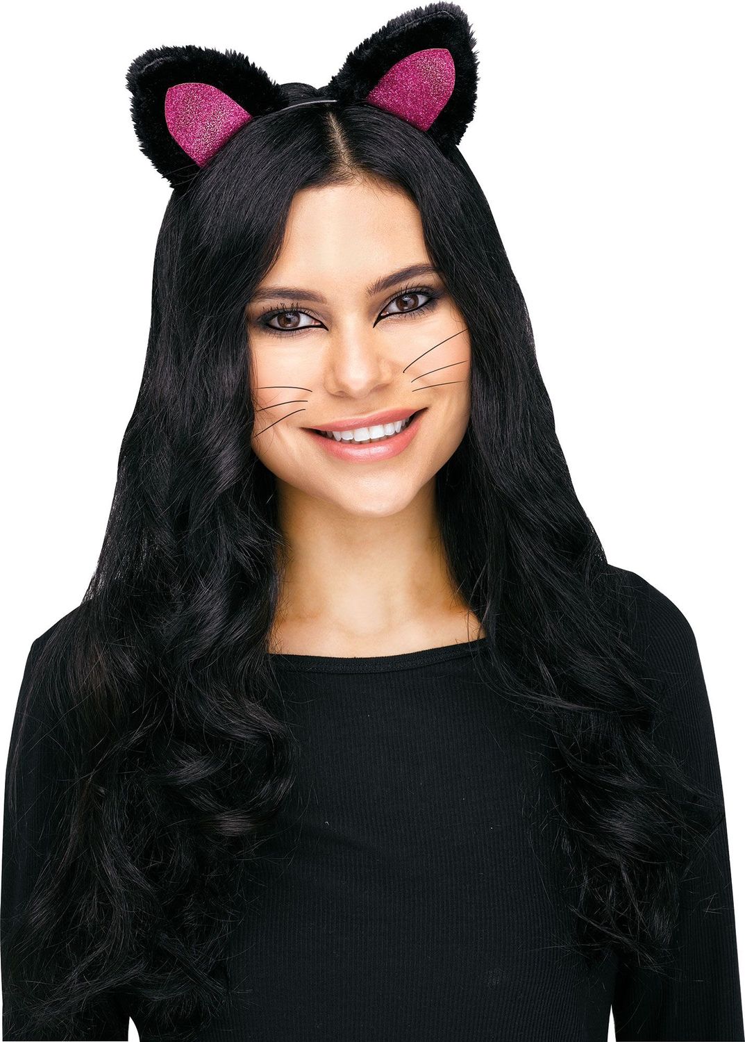 Black and Pink Cat Headband