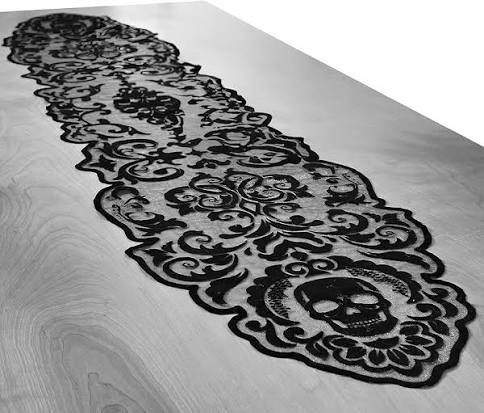 Black Skull Table Runner
