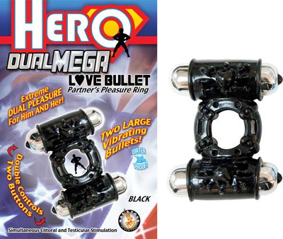 HERO DUAL MEGA LOVE BULLET - BLACK - #2311-2