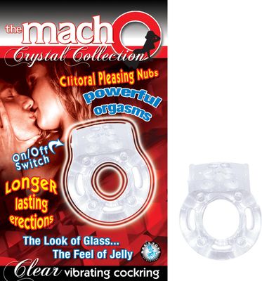 THE MACHO CRYSTAL COLLECTION VIBRATING COCKRING - CLEAR - #2369