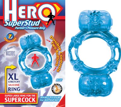 HERO SUPERSTUD PARTNER&#39;S PLEASURE RING - BLUE - #2269-1