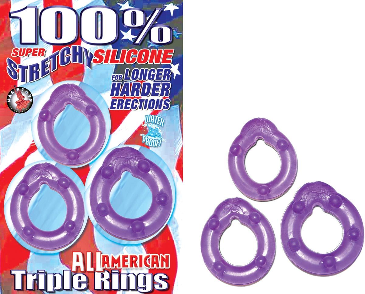ALL AMERICAN TRIPLE RINGS - PURPLE - #2152-2