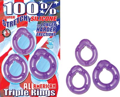 ALL AMERICAN TRIPLE RINGS - PURPLE - #2152-2