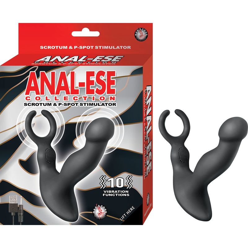ANAL-ESE COLLECTION SCROTUM &amp; P-SPOT STIMULATOR-BLACK - #3000