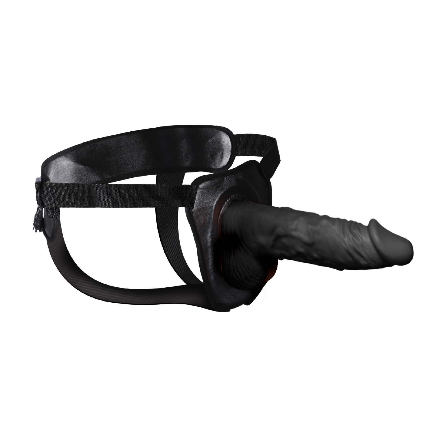 ERECTION ASSISTANT HOLLOW STRAP-ON 9.5&quot;-BLACK - #3056-2
