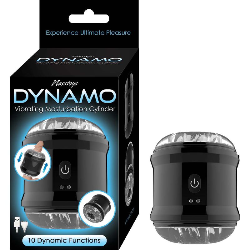 DYNAMO VIBRATING MASTURBATOR CYLINDER-BLACK - #3106-2
