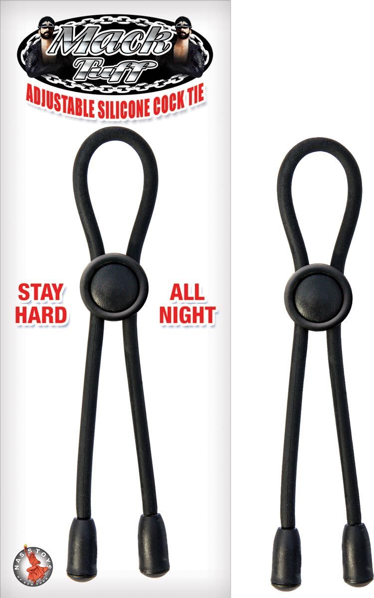 MACK TUFF ADJUSTABLE SILICONE COCK TIE - BLACK - #2525-2