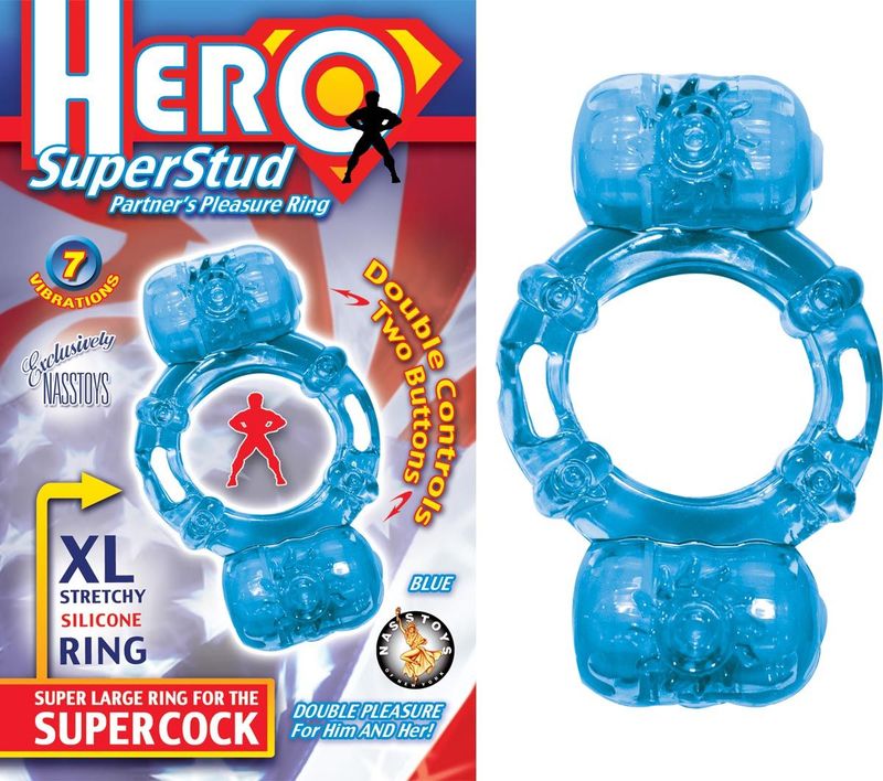 HERO SUPERSTUD PARTNER&#39;S PLEASURE RING - BLUE - #2269-1