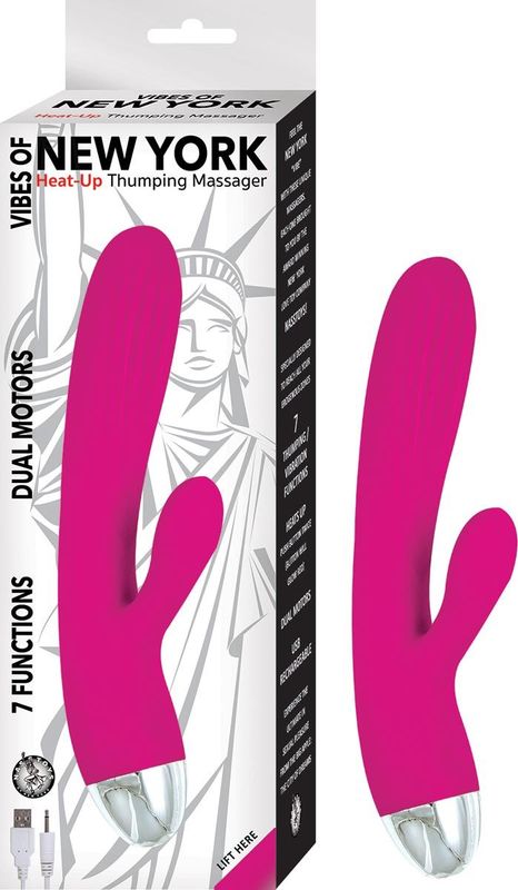 VIBES OF NEW YORK HEAT-UP THUMPING MASSAGER-PINK - #2915-1