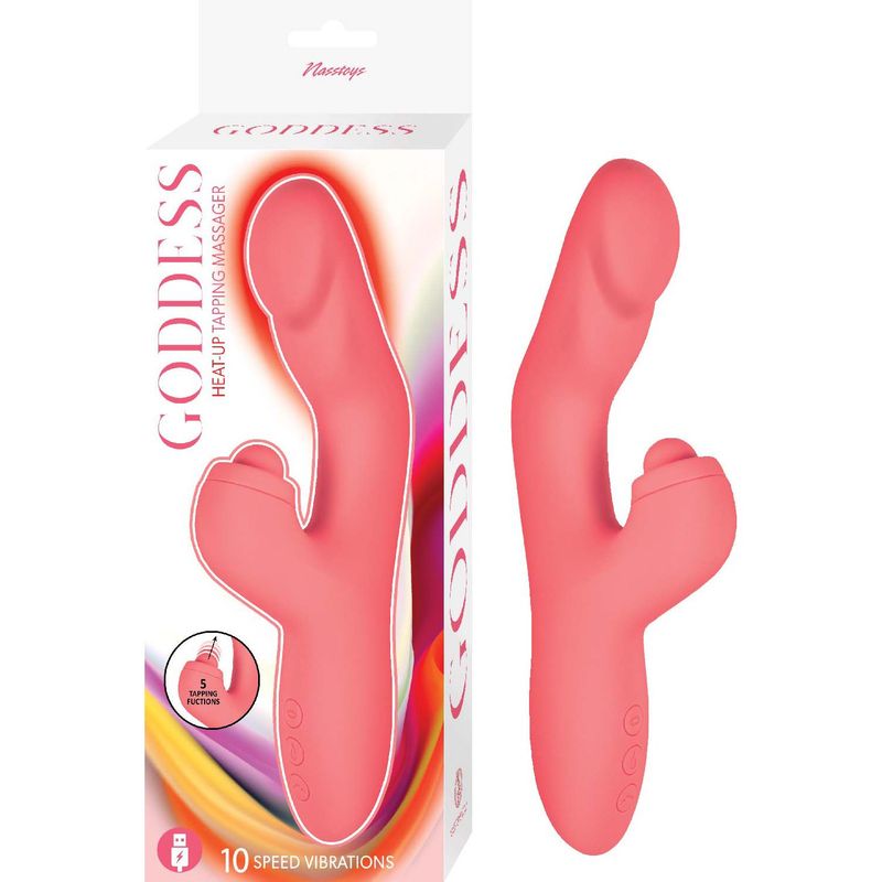 GODDESS HEAT UP TAPPING MASSAGER-CORAL - #3199-1