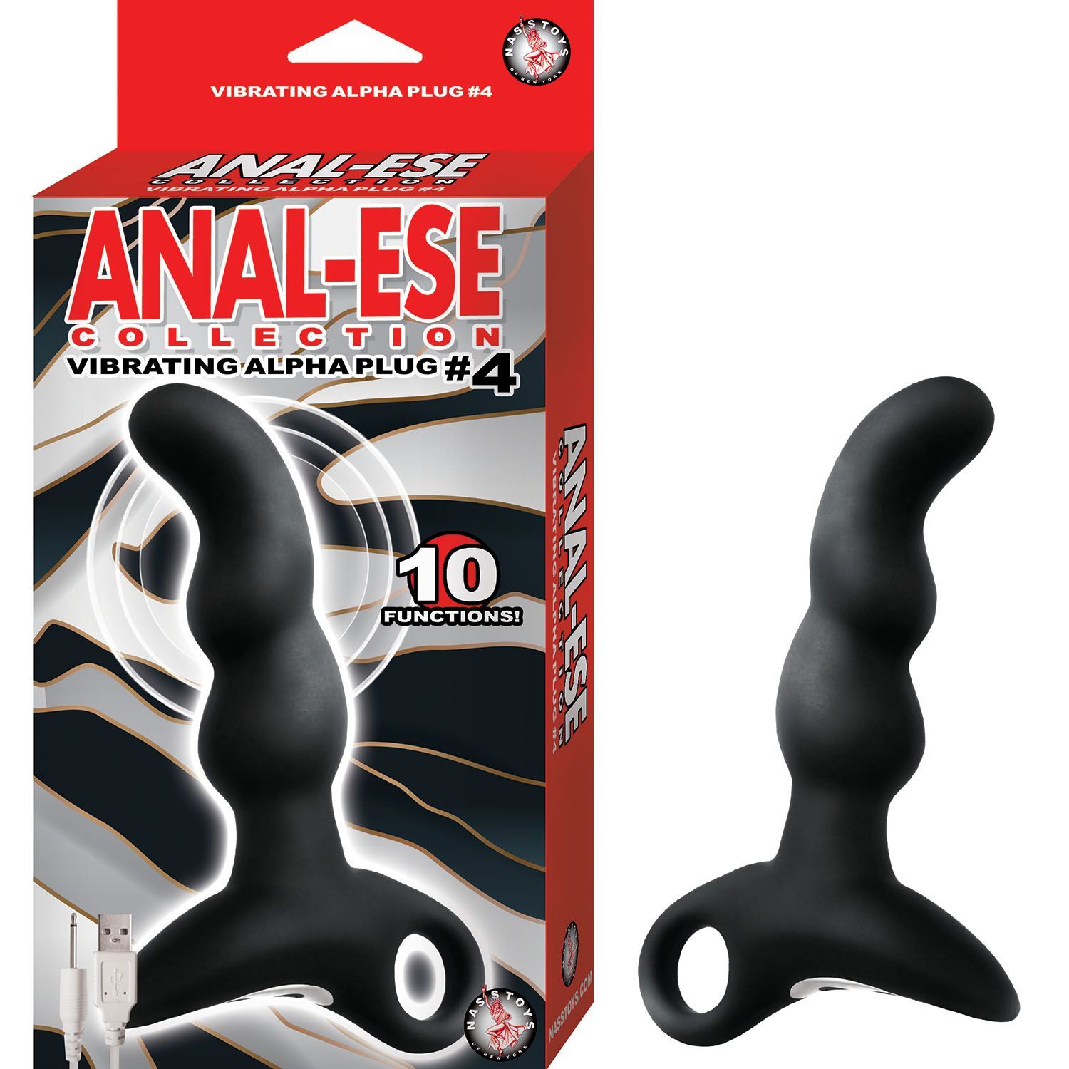 ANAL-ESE COLLECTION VIBRATING ALPHA PLUG #4-BLACK - #2984