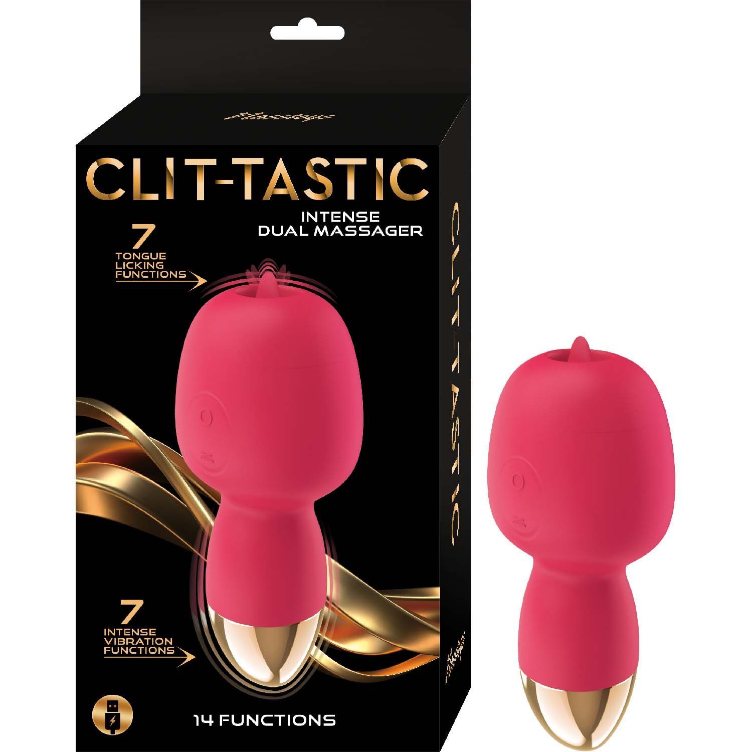 CLIT-TASTIC INTENSE DUAL MASSAGER-CORAL - #3171-1