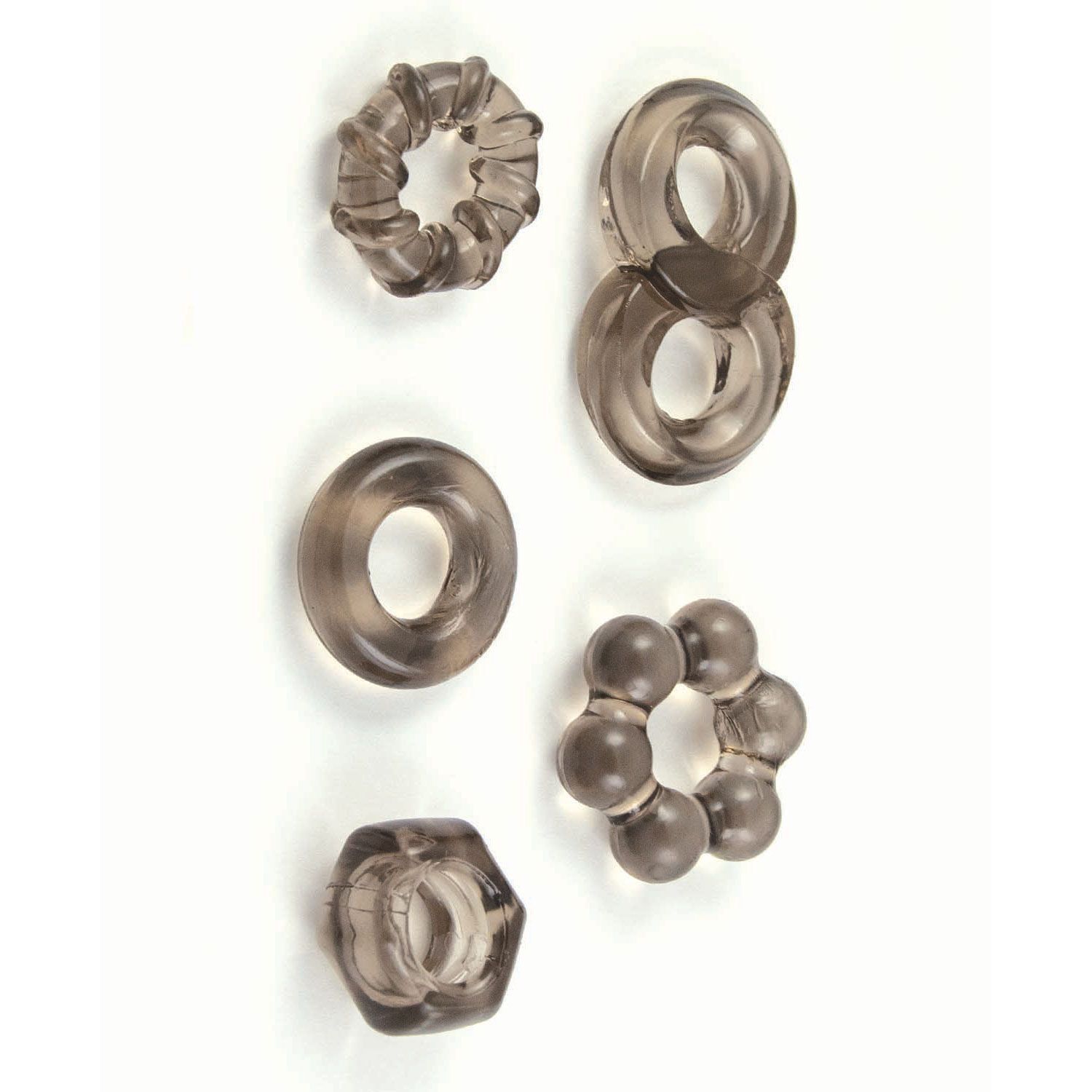 ENHANCER FIVE PIECE COCK RING SET-BLACK - #3282