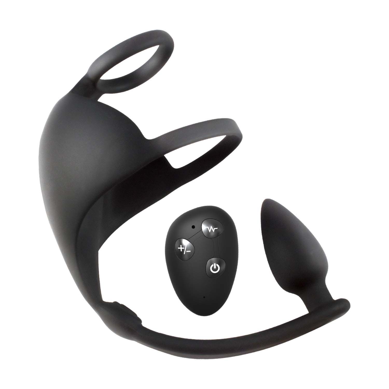 MAGIC REMOTE SCROTUM MASSAGER PLUG-BLACK - #3217