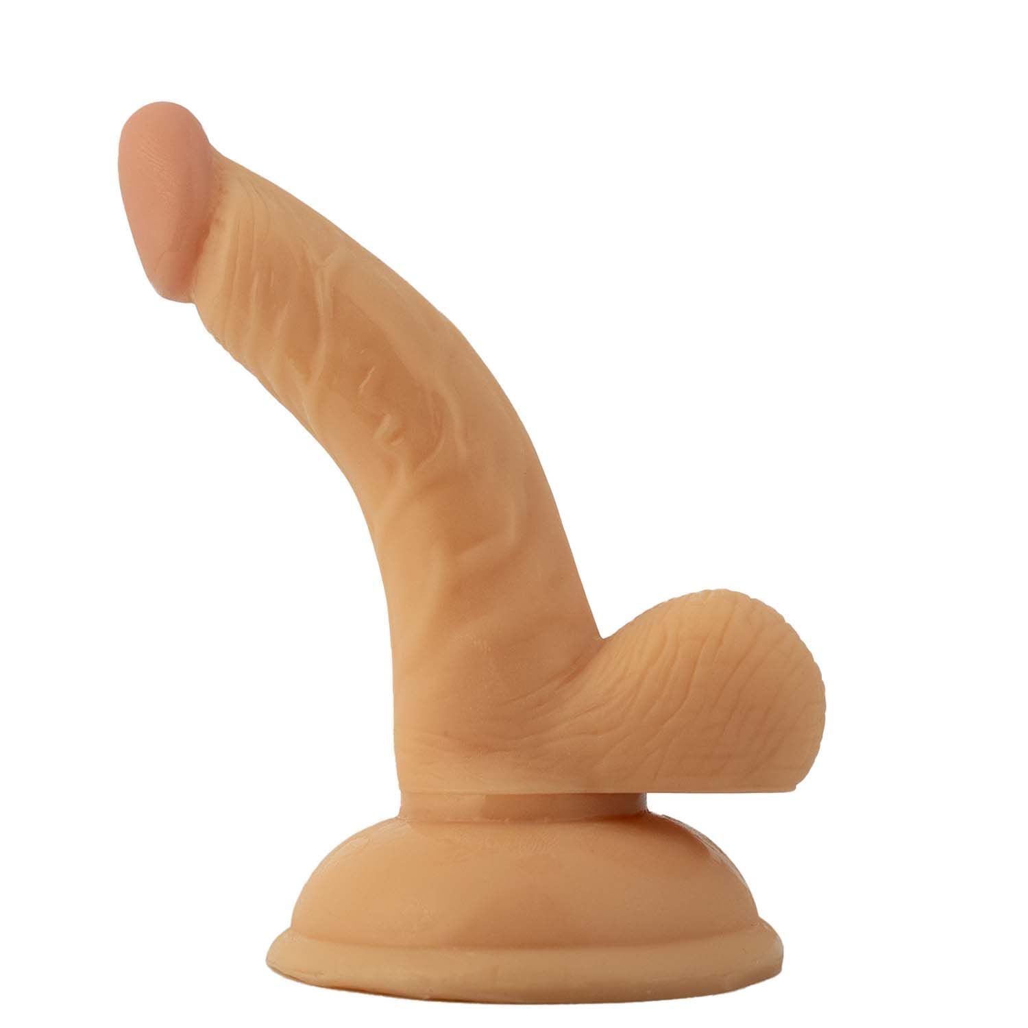 ALL AMERICAN MINI WHOPPERS 4&quot; CURVED DONG W/BALLS-WHITE - #2390-1