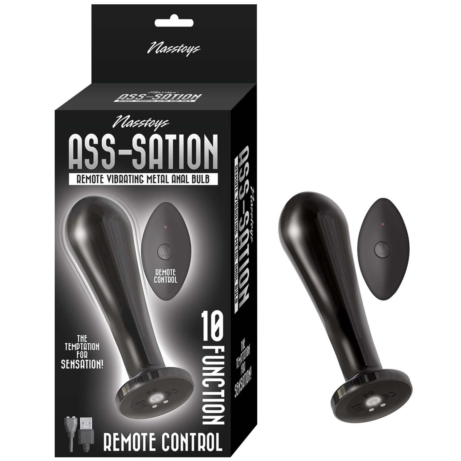 ASS-SATION REMOTE VIBRATING METAL ANAL BULB-BLACK - #3117-2