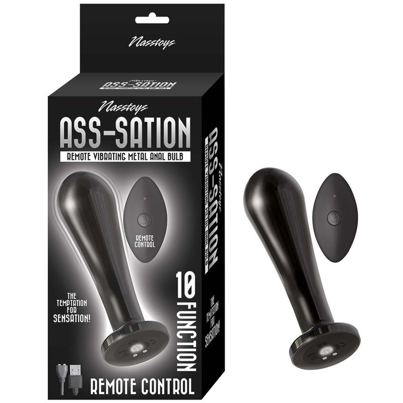 ASS-SATION REMOTE VIBRATING METAL ANAL BULB-BLACK - #3117-2