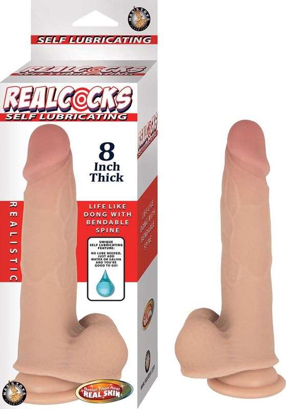 REALCOCKS SELF LUBRICATING 8&quot; THICK-WHITE - #2936