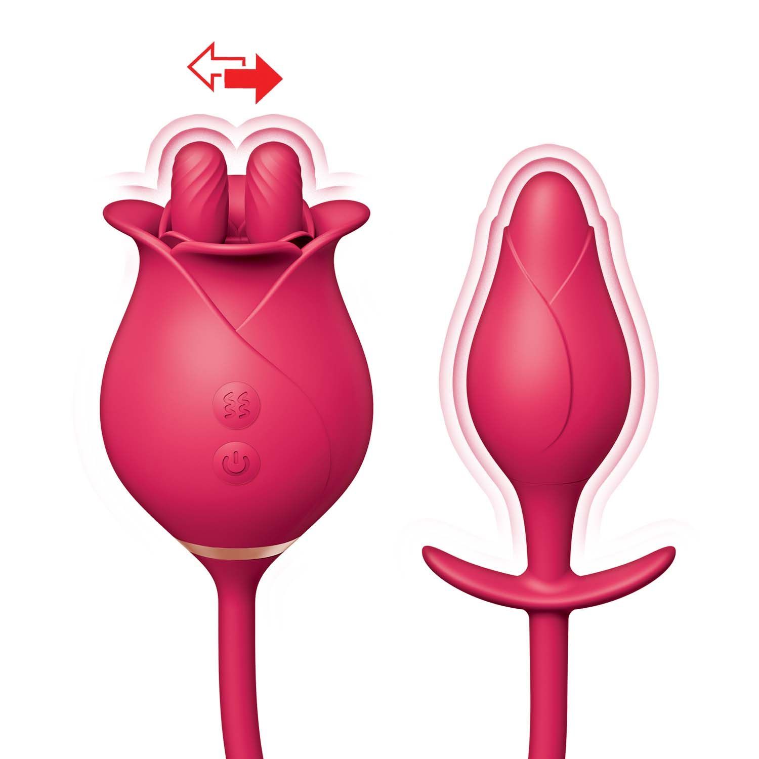 CLIT-TASTIC TULIP FINGER MASSAGER &amp; PLEASURE PLUG-RED - #3163-1