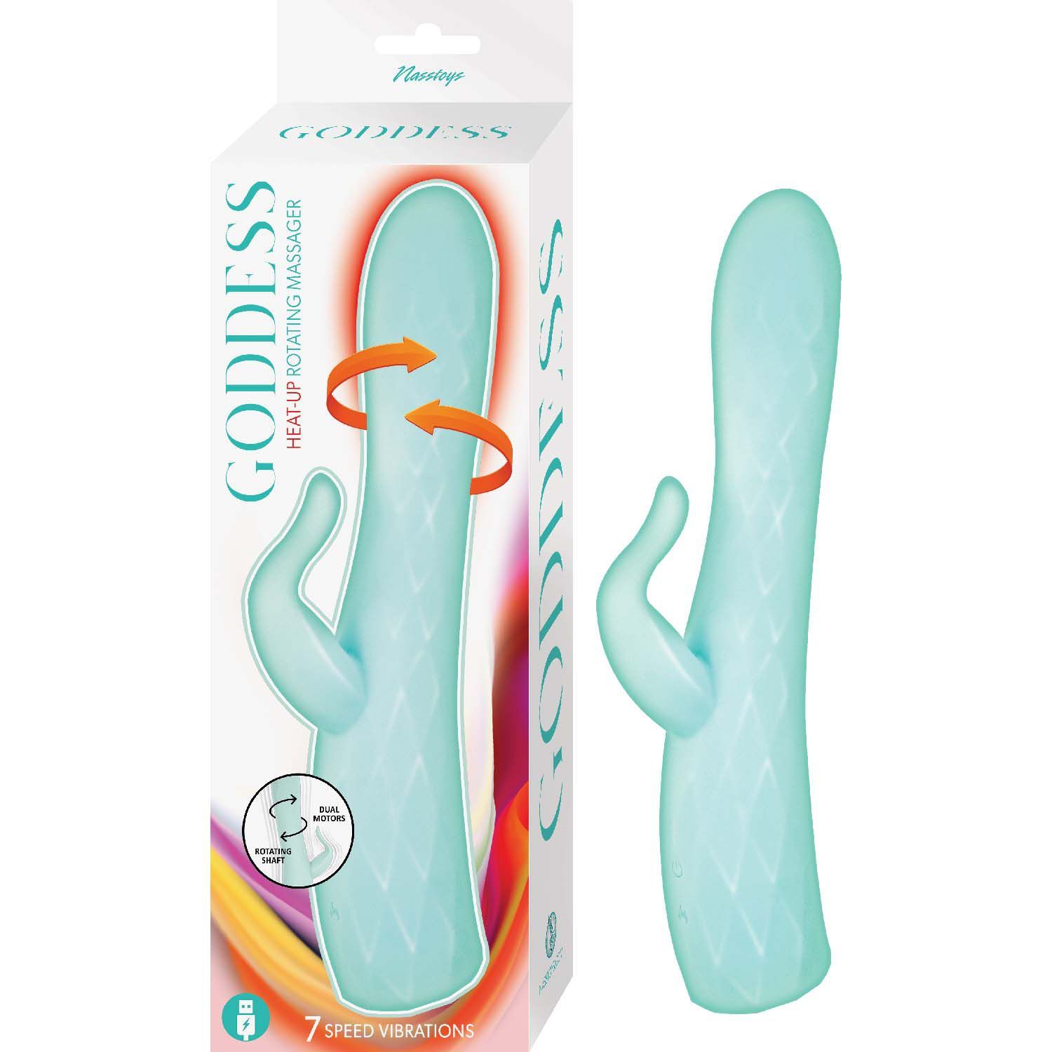GODDESS HEAT UP ROTATING MASSAGER-AQUA - #3173